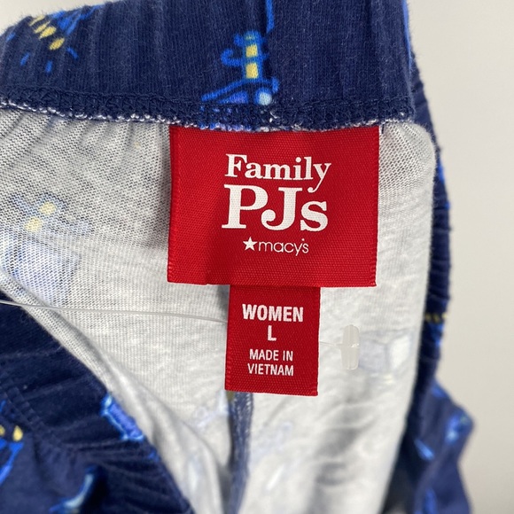 Family PJs Women's Hanukkah Print Pajama Pants Bottom Blue Size Large $40 NWT - Picture 3 of 3